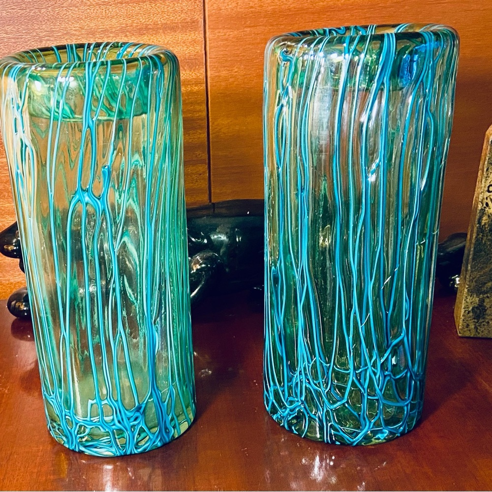 Murano Vasse Handcrafted with Melted Threads, 1960s